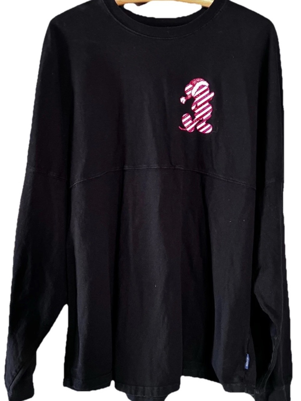 Disney 2019 Candy Cane Mickey Spirit Jersey Christmas Lg Worn Once Black Unisex